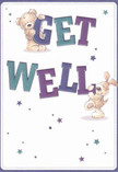 Filled with warmth and playful optimism, this get well card invites smiles across Bexley with its joyful illustration-a fluffy teddy and a spritely puppy expertly balancing big, colourful letters that spell out 'Get Well'. The indigo and teal hues of the lettering shine against a creamy white backdrop, giving the design a lively brightness that echoes spring scenes in nearby parklands. Sparkling star motifs in shifting shades of blue and violet sprinkle light across the card, suggesting a touch of healing magic. The bear's plush coat and the dog's soft, velvety ears are depicted so vividly, it's easy to imagine their comforting embrace. Like a thoughtfully arranged bouquet delivered to a neighbour on a Bexley side street, this card embodies heartfelt support and gentle cheer-turning a simple message into a genuine act of kindness for those on their way to recovery.